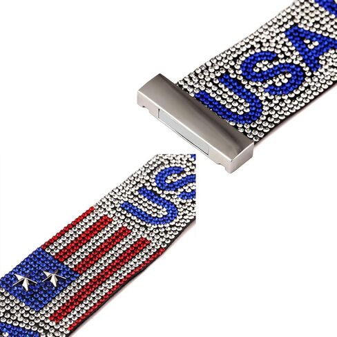 NASAMA USA Flag Hot Drilling Bracelets Hand Belt Patriotic Classic Bangle Hip Hop Jewelry For Men's Gift in Kuwait
