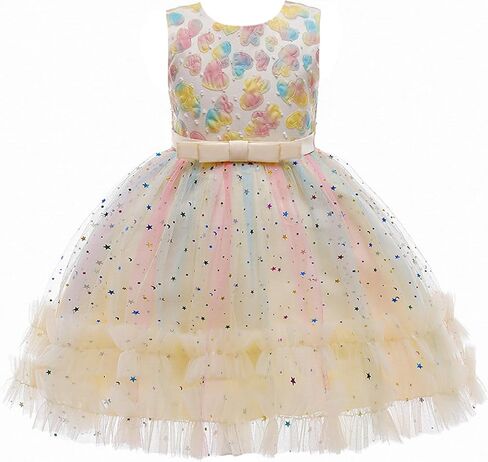 Weileenice Flower Girls Wedding Dress Bridesmaid A-Line Princess Pageant Photo Shoot Prom Holiday Party Tulle Dresses in Kuwait