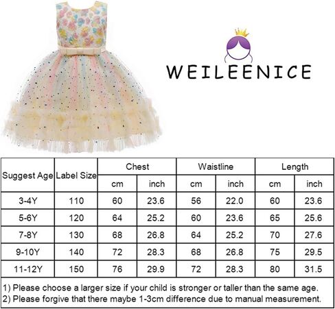 Weileenice Flower Girls Wedding Dress Bridesmaid A-Line Princess Pageant Photo Shoot Prom Holiday Party Tulle Dresses in Kuwait