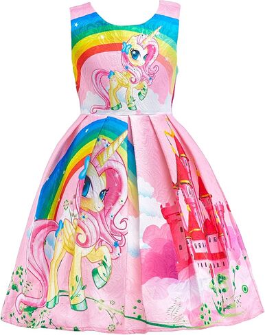 Dressy Daisy Rainbow Unicorn Pony Costume Birthday Party Fancy Dress Up Clothes for Toddler Little Girls in Saudi Arabia