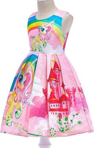 Dressy Daisy Rainbow Unicorn Pony Costume Birthday Party Fancy Dress Up Clothes for Toddler Little Girls in Saudi Arabia