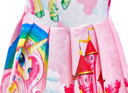 Dressy Daisy Rainbow Unicorn Pony Costume Birthday Party Fancy Dress Up Clothes for Toddler Little Girls in Saudi Arabia