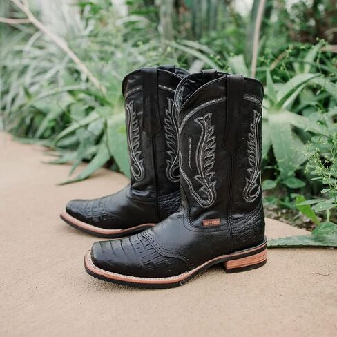 Soto Boots Men's Saddle Vamp Gator Belly Print Cowboy Boots H50039 in Kuwait