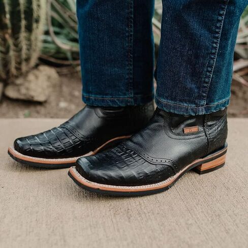 Soto Boots Men's Saddle Vamp Gator Belly Print Cowboy Boots H50039 in Kuwait