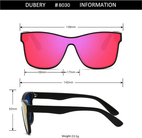 DUBERY Fashion Polarized Sunglasses for Women Men 100% UV Protection Trendy Siamese Lens Shades D8030 in Saudi Arabia