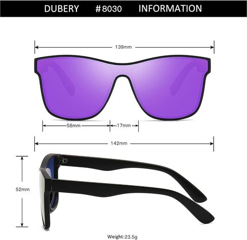 DUBERY Fashion Polarized Sunglasses for Women Men 100% UV Protection Trendy Siamese Lens Shades D8030 in Saudi Arabia