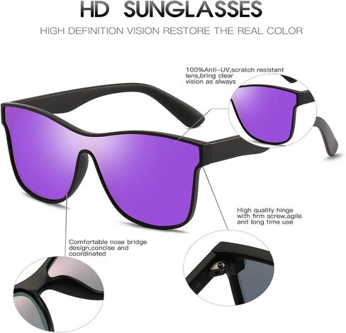 DUBERY Fashion Polarized Sunglasses for Women Men 100% UV Protection Trendy Siamese Lens Shades D8030 in Saudi Arabia