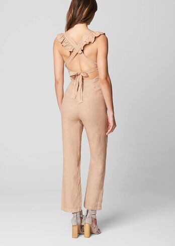 [BLANKNYC] Womens Luxury Clothing Linen Jumpsuit with Ruffle Straps, Comfortable & Fashionable in Saudi Arabia