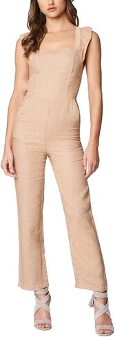 [BLANKNYC] Womens Luxury Clothing Linen Jumpsuit with Ruffle Straps, Comfortable & Fashionable in Saudi Arabia