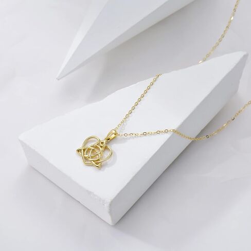KECHO Irish Celtic Necklace Solid Gold Vintage Triquetra Trinity Celtics Celtic Knot Pendant Necklace Jewelry Gifts for Women Girls Mother Wife, 16"+ 1"+1" +1" in Saudi Arabia