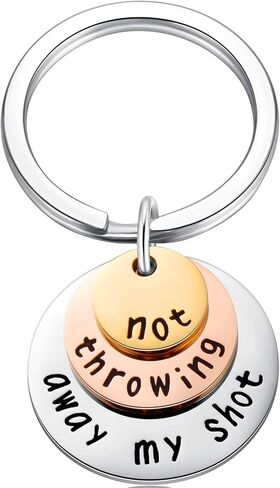 قلادة ثلاثية الطبقات من Ukodnus Not Throwing Away My Shot للفتيات المراهقات هاميلتون هدايا مجوهرات مستوحاة من موسيقى برودواي (سلسلة مفاتيح) in Kuwait