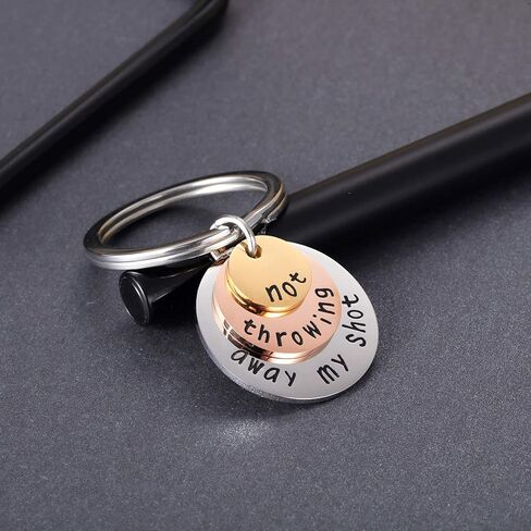 قلادة ثلاثية الطبقات من Ukodnus Not Throwing Away My Shot للفتيات المراهقات هاميلتون هدايا مجوهرات مستوحاة من موسيقى برودواي (سلسلة مفاتيح) in Kuwait