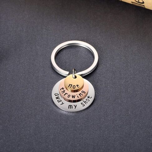 قلادة ثلاثية الطبقات من Ukodnus Not Throwing Away My Shot للفتيات المراهقات هاميلتون هدايا مجوهرات مستوحاة من موسيقى برودواي (سلسلة مفاتيح) in Kuwait