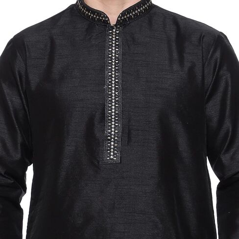 Men Art Silk Kurta Pyjama Set Party Fashion Regular Ethinic Wear Indian Dress in Kuwait