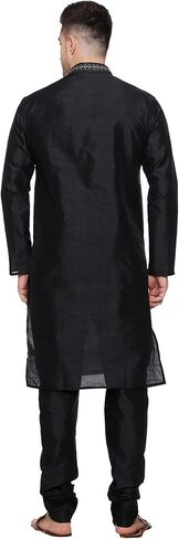 Men Art Silk Kurta Pyjama Set Party Fashion Regular Ethinic Wear Indian Dress in Kuwait