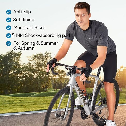 Glofit قفازات ركوب الدراجات قفازات الدراجة للرجال/النساء - [وسادة 5 مم] قفازات ركوب الدراجات نصف إصبع دراجة الطريق MTB قفازات الدراجة لركوب الدراجات/التمرين/الدراجة النارية/صالة الألعاب الرياضية/التدريب/في الهواء الطلق in Kuwait