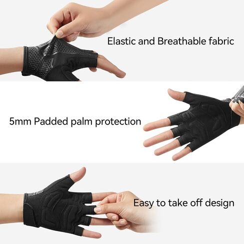 Glofit قفازات ركوب الدراجات قفازات الدراجة للرجال/النساء - [وسادة 5 مم] قفازات ركوب الدراجات نصف إصبع دراجة الطريق MTB قفازات الدراجة لركوب الدراجات/التمرين/الدراجة النارية/صالة الألعاب الرياضية/التدريب/في الهواء الطلق in Kuwait