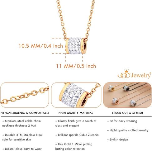 555Jewelry الفولاذ المقاوم للصدأ تشيكوسلوفاكيا انزلاق قلادة الخرزة العائمة للنساء والفتيات in Saudi Arabia