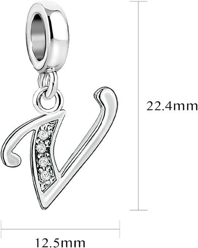 SBI مجوهرات تألق رسالة سحر متوافق مع أساور باندوران سحر النساء من الألف إلى الياء الأبجدية الأولية قلادة قلادة تتدلى أمي زوجة الذكرى عيد ميلاد in Saudi Arabia