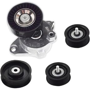 labwork 4pcs Belt Tensioner W/Pulley + Idler Pulley Replacement for Mercedes C300 C350 E350 ML350 2722000070