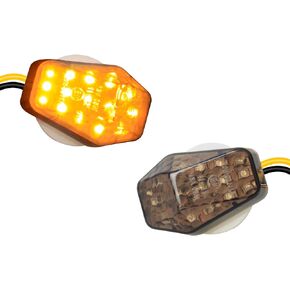 NTHREEAUTO 2Pcs Amber Flush Mount LED Turn Signal Lights Compatible with Suzuki GSXR 600 750 1000, SV 650/650 S 1000/1000 S, Bandit - Universal 12V Motorcycle Indicators