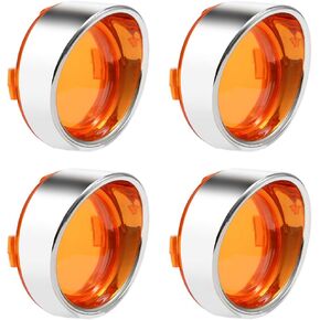 PBYMT Smoke Turn Signal Lens Cover with Black Visor 2" Bullet Visor-Style Bezels Compatible for Harley Touring Softail Dyna Road King Street Glide Road Glide Custom Cruiser Sportster 2000-2024 (4pcs)