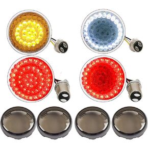 1157 Front Rear LED Turn Signal, 2 Inch Bullet Double Contacts Motorcycle Brake Running Light for Harley Street Glide, Dyna, Sportster 1200, Iron 883, Road King 2020