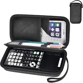 Case Compatible with Texas Instruments TI-84 Plus CE/TI-84 Plus/TI-83 Plus/TI-30XS / TI-36Pro Graphing Calculator, Scientific Calculators Box for Ruler, Rubber, Pencil and Other- Black (Case Only)