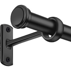 1 Inch Curtain Rods, Black Curtain Rods, Curtain Rods for Windows 66 to 120, Outdoor Curtain Rod for Patio, Wall Mount & Ceiling Mount, Adjustable Curtain Rod, Room Divider Curtain Rod (72" to 144")
