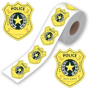 500pcs Police Badges Stickers for Kids Police Name Tag Label Police Party Supplies Favors Gift for Kids Teacher Office School Decorations