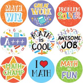 Math Reward Stickers for Kids - 1,080 ct