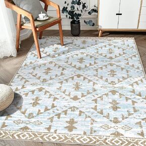 Moroccan Hallway Runner Rug, 2'x6' Ultra Soft Non-Slip Geometric Boho Rug, Washable Low-Pile Rug Runner for Bedroom Kitchen Living Room Bathroom, Black