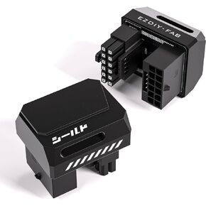 EZDIY-FAB PCIe 5.1 Adapter - 600W 12+4pin, 16pin 12VHPWR GPU Power Connector, 12V-2x6 GPU Adapter,180 Degree Right Angle - Compatible with RTX 3090Ti, 4070Ti, 4080, 4090 GPU - RVS Type, Black, 1 Pack in Kuwait