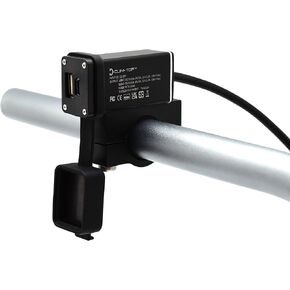 Cliff Top Motorcycle USB Charger Waterproof Dual USB Port 4A 20W Aluminium, with Magnetic Power Switch Heavy Duty for 7/8’’, 1’’, 1 1/4" Handlebars - Prevents Battery Drain