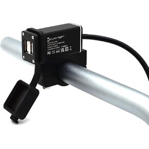 Cliff Top Motorcycle USB Charger Waterproof Dual USB Port 4A 20W Aluminium, with Magnetic Power Switch Heavy Duty for 7/8’’, 1’’, 1 1/4" Handlebars - Prevents Battery Drain