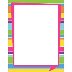 BARKER CREEK Creek Designer Computer Paper, Happy Bright Stripe, Decorative Printer Paper, 50 Sheets Per Pkg, Home, School, Office Supplies (745) 8-1/2 x 11 Inches