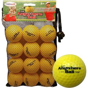 كرة جولف من Nature Bound The Anywhere، باللون الأصفر، 12 عبوة في حقيبة شبكية، مصممة لممارسة المهارات ومهارات القيادة in Kuwait