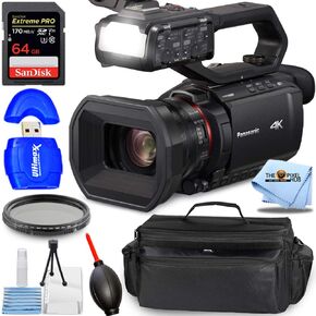 تتضمن كاميرا الفيديو Panasonic HC-X2000 UHD 4K 3G-SDI/HDMI Pro ما يلي: بطاقة SD سعة 64 جيجابايت، وقارئ بطاقات، وعدسة فلتر VND، وحقيبة أدوات مقاس XL، ومنفاخ. طقم قماش وتنظيف من الألياف الدقيقة (متجدد) in Kuwait