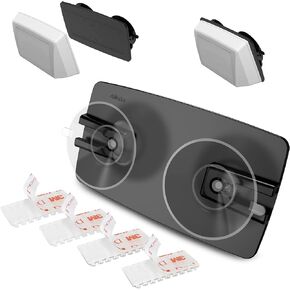 EZ Pass Holder for Windshield, Fits Most US States, Easy to Install and Remove, with Strong Suction Cups & 4pcs Mounting Strips, Black Toll Pass Holder for IPass, FasTrak, SunPass, etc