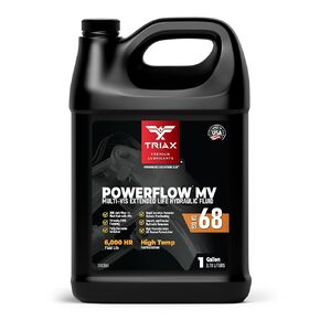 TRIAX Powerflow MV 68 Premium HLP Hydraulic Oil, 6000 Hour Extended Life, Double Anti-Wear, True All Season, -40 F Pour Point (1 Gallon)