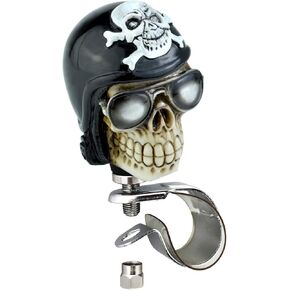 Arenbel Steering Wheel Booster Spinner Skull Pilot Style Car Suicide Knob Turning Assist Grip Handle Fit Most Vehicles Trucks Tractors Boats, Black