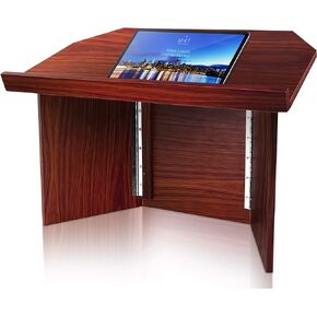 Pyle Foldable Desktop Lectern Podium Stand-Portable Folding Tabletop Desk Teacher Speaker Lecture Classroom Presentation Stand, Laptop Computer Book Holder-Pyle PLCTND41