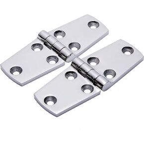 Boat Casting Solid Door Hinges,Marine Grade 316 Stainless Steel Mirror Polished Heavy Duty Hinges 4 Inch x 1.5 Inch,Used for Boats/Yachts/Doors/Windows, Pack of 2,Include Screws