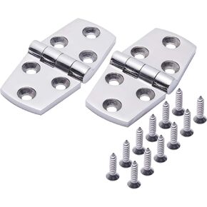 Boat Casting Solid Door Hinges,Marine Grade 316 Stainless Steel Mirror Polished Heavy Duty Hinge 3 Inch x 1.5 Inch,Used for Boats/Yachts/Doors/Windows,Pack of 2,Include Screws