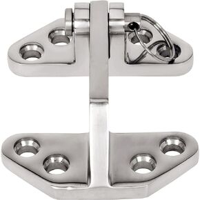 Long Reach Stainless Hatch Hinge, Heavy Duty Marine Grade Stainless Steel 316 Hinge with Removable Pin Ship RV Accessories Yacht Hardware Marine Hatch Hinge (2PCS)