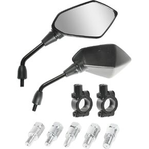 RACOONA Motorcycle Mirrors,Motorcycle Mirrors for Handlebar,TV Mirrors Motorcycle Rear View Mirror,Car Accessories Handlebar Rear View Side Mirror with M8 M10 Bolt,Fits Bike,Scooter,ATV,UTV,Dirt Bike