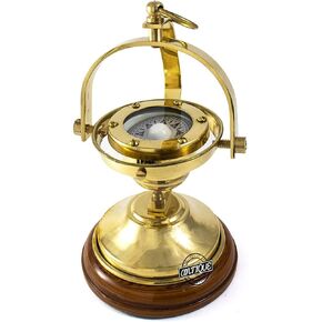 Nautical Compass Gimbals Ship Boat Floating Dial Binnacle Collectible Maritime Desk Decor Gifts