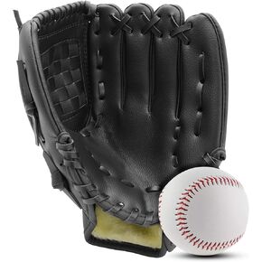 Baseball Glove and Ball Set for Kids Youth Adult, Softball Glove 10.5''-12.5'', Baseball Mitt Left Hand Glove, Right Hand Throw