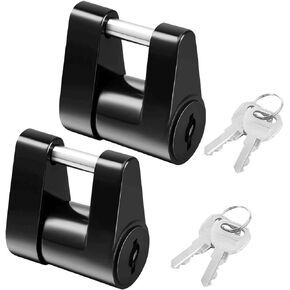 LCGP 2PCS Black Trailer Hitch Coupler Locks, Dia 1/4 Inch, 3/4 Inch Span Boat RV Truck Car's Coupler