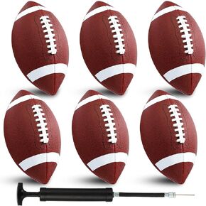 Jerify Composite Leather Footballs Official Size Composite Leather Balls Composite Leather Inflatable Footballs with Pump Indoor Outdoor Footballs Bulk for Training and Recreational Play